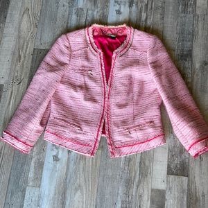 White House Black Market pink barbiecore jacket
